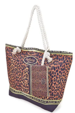 Borsa mare leopardata con manici corda Juice ITACA