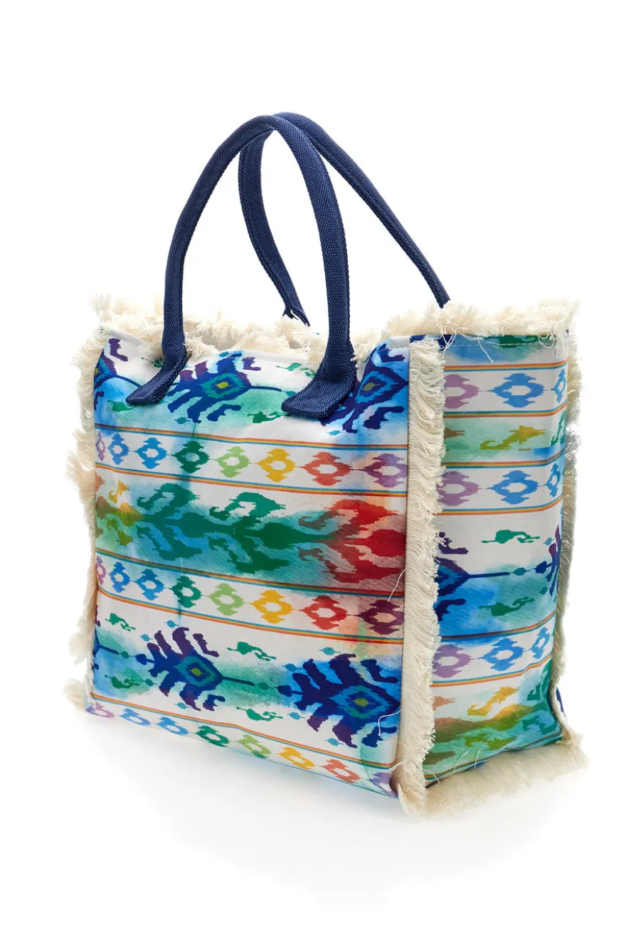 Borsa mare multicolor con fantasia etnica Basile BA26431