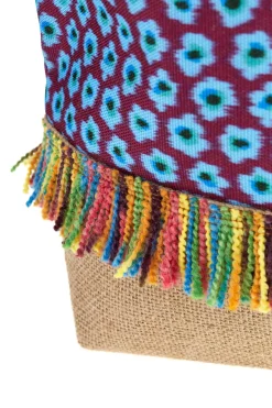 Borsa mare multicolore con frange Basile BA22217