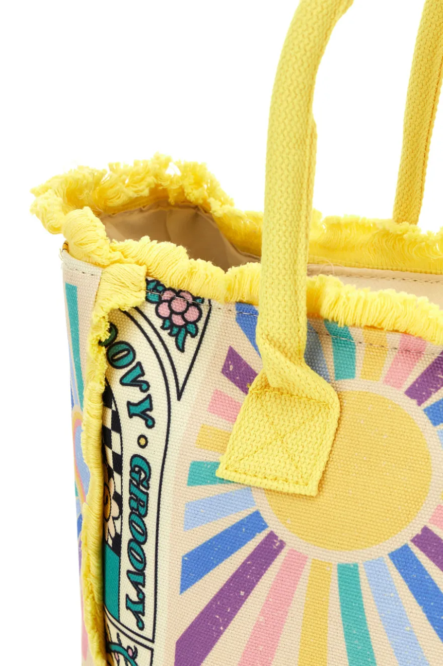 Borsa mare multicolore con frange Basile BA23721