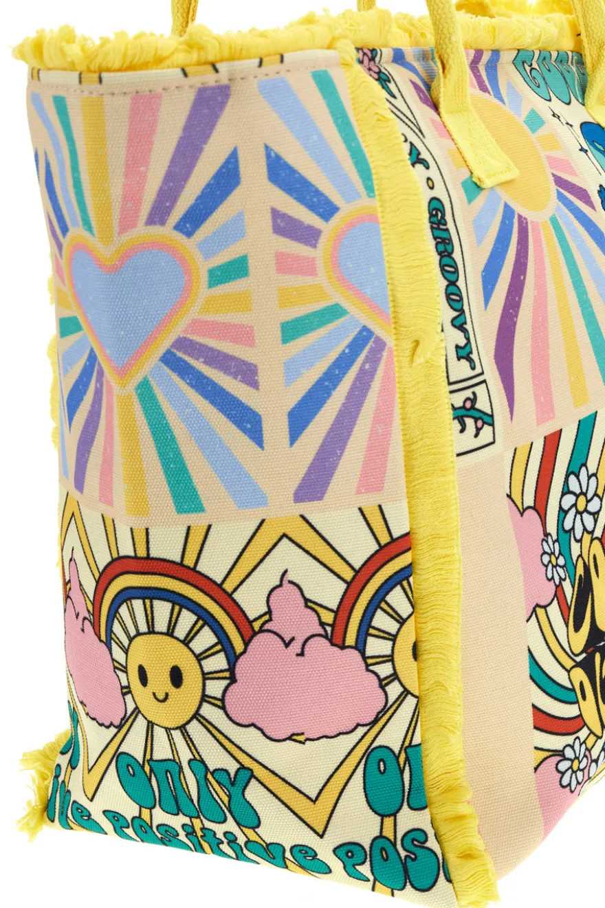 Borsa mare multicolore con frange Basile BA23721