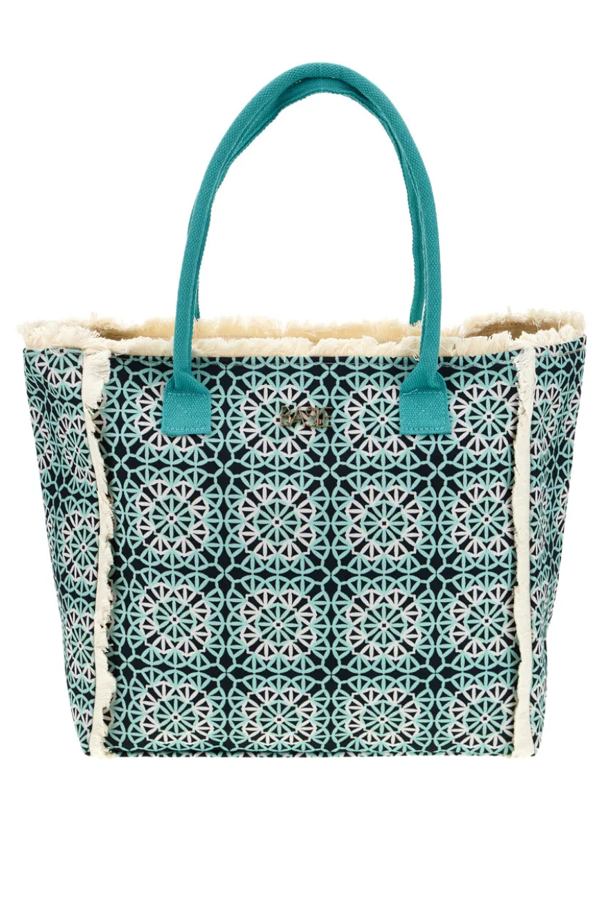 Borsa mare multicolore con frange Basile BA23741