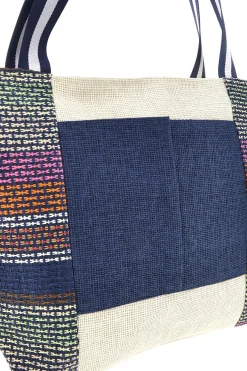 Borsa mare multicolore in tessuto Selun beach 261011/A