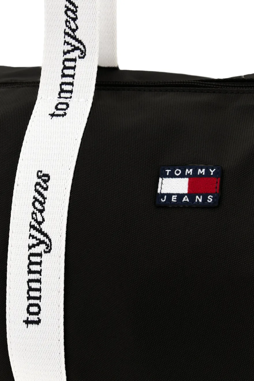 Borsa Mare Nera in Tessuto con Manici con Logo Tommy Jeans 18461