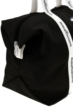 Borsa Mare Nera in Tessuto con Manici con Logo Tommy Jeans 18461