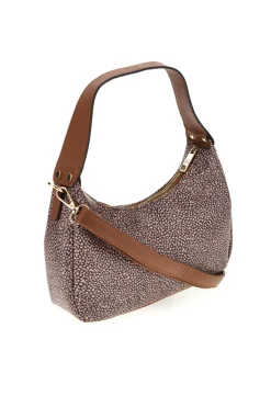 Borsa marrone a fantasia con tracolla removibile Basile BA1276TAP