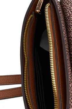 Borsa marrone a fantasia con tracolla removibile Basile BA12052TAP