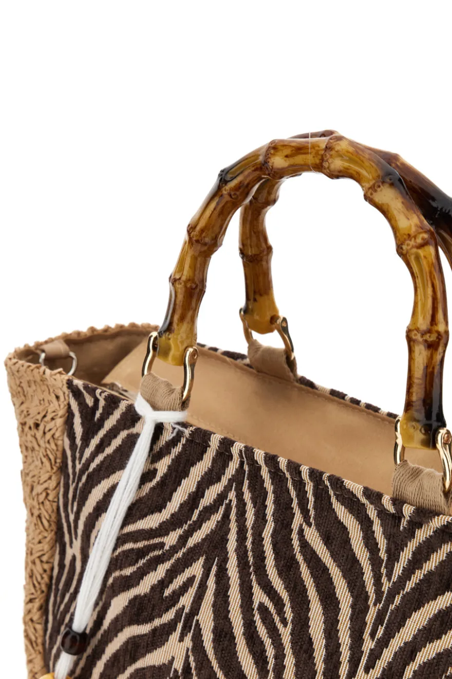 Borsa marrone fantasia con tracolla removibile Renato balestra 62001/ZAN2