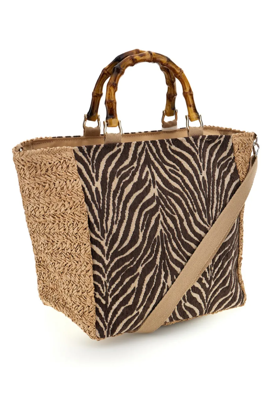 Borsa marrone fantasia con tracolla removibile Renato balestra 62001/ZAN2
