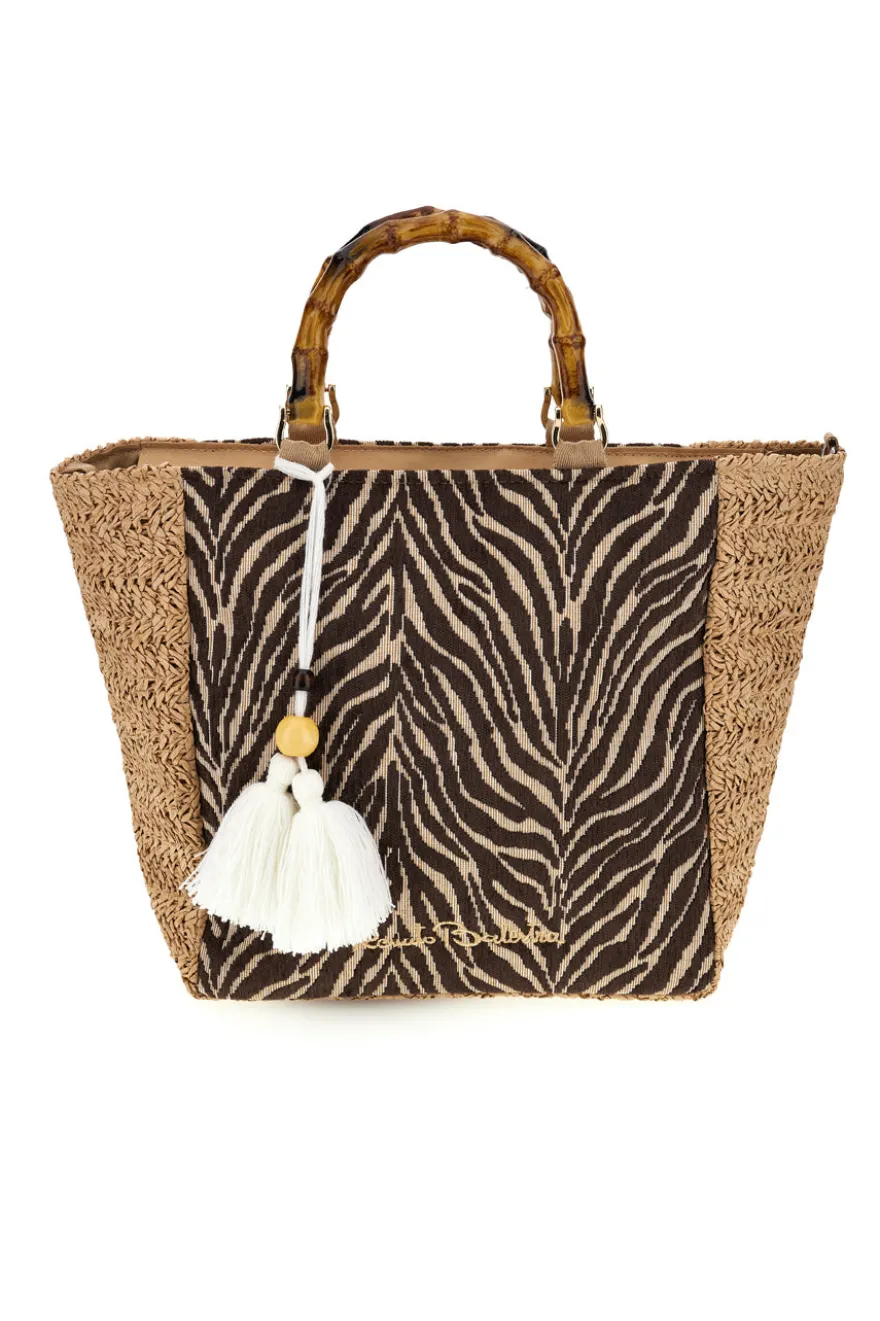 Borsa marrone fantasia con tracolla removibile Renato balestra 62001/ZAN2