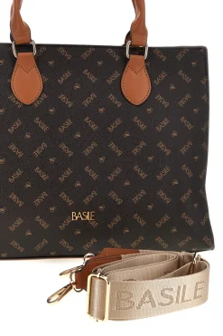Borsa marrone logata Basile BA1145LOG