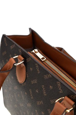 Borsa marrone logata Basile BA1145LOG