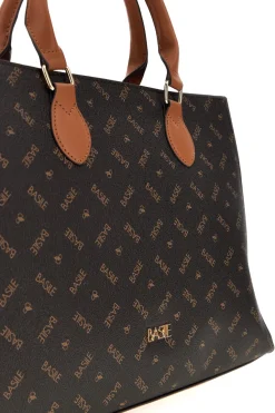 Borsa marrone logata Basile BA1145LOG