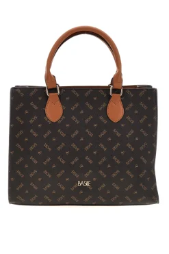Borsa marrone logata Basile BA1145LOG