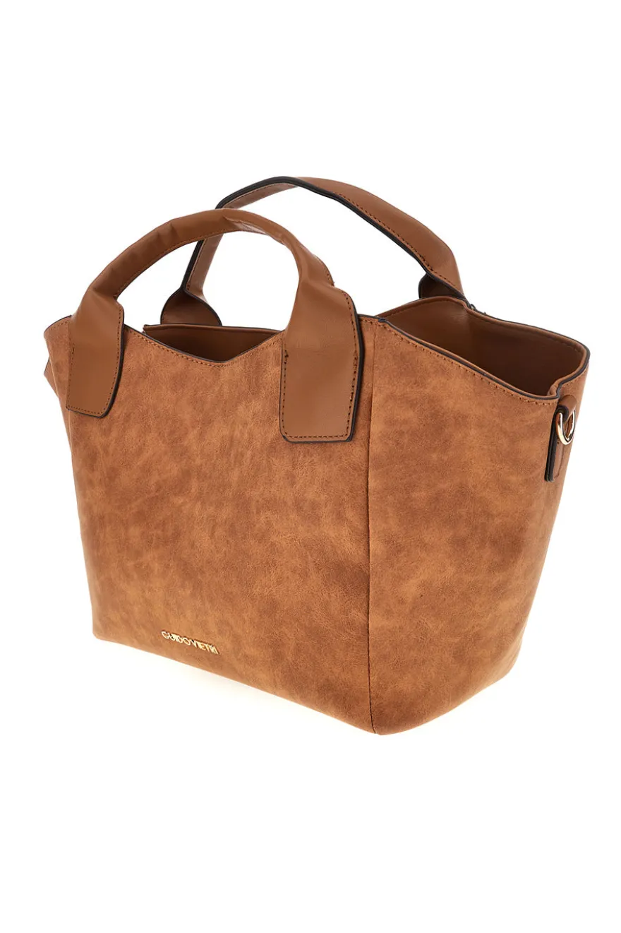 Borsa marrone manici doppi Guido vietri K30,379,B010