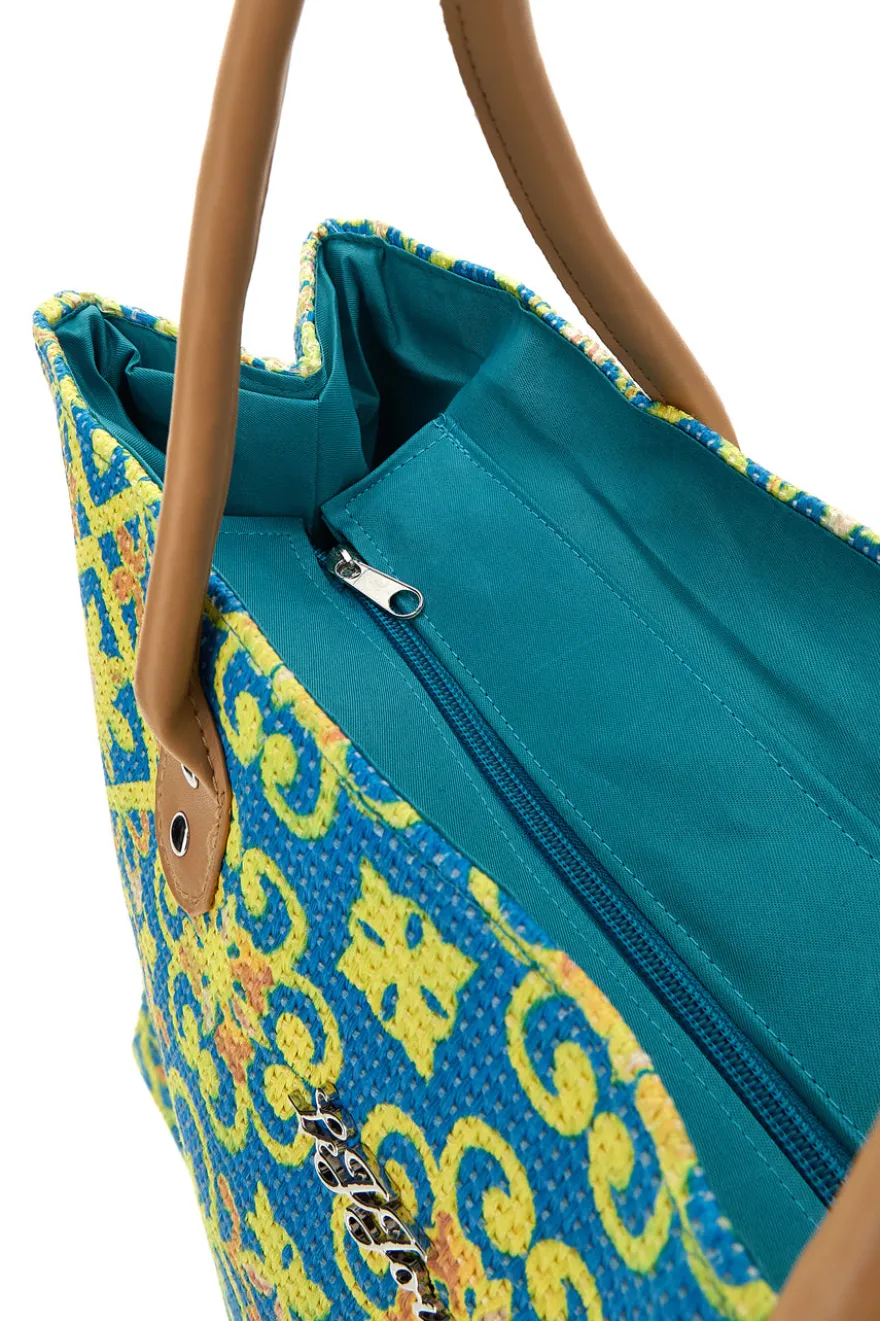 Borsa multicolor fantasia con manici Lejjou JJ90501
