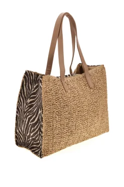 Borsa naturale intrecciata con charm Renato balestra 62141/ZAN2