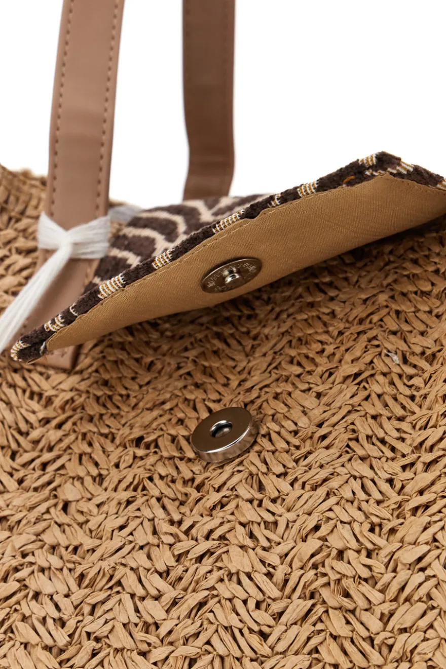 Borsa naturale intrecciata con charm Renato balestra 62141/ZAN2