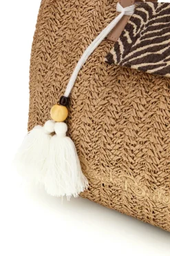 Borsa naturale intrecciata con charm Renato balestra 62141/ZAN2