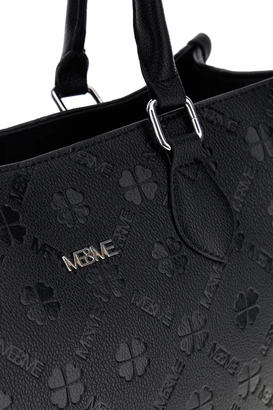 Borsa nera a mano con tracolla Me & me 20499