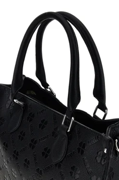 Borsa nera a mano con tracolla Me & me 20499