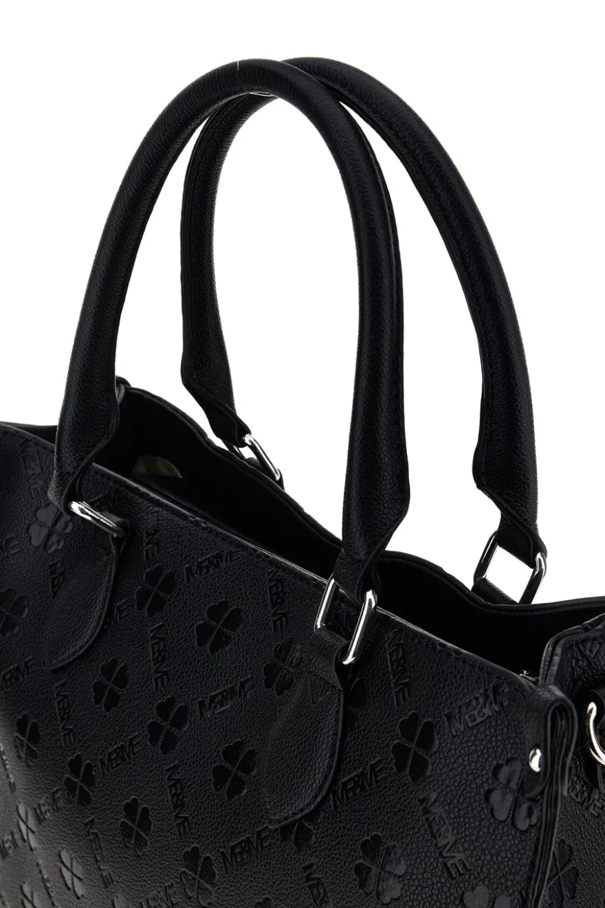 Borsa nera a mano con tracolla Me & me 20499