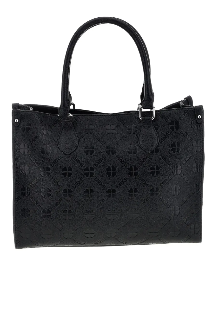 Borsa nera a mano con tracolla Me & me 20499