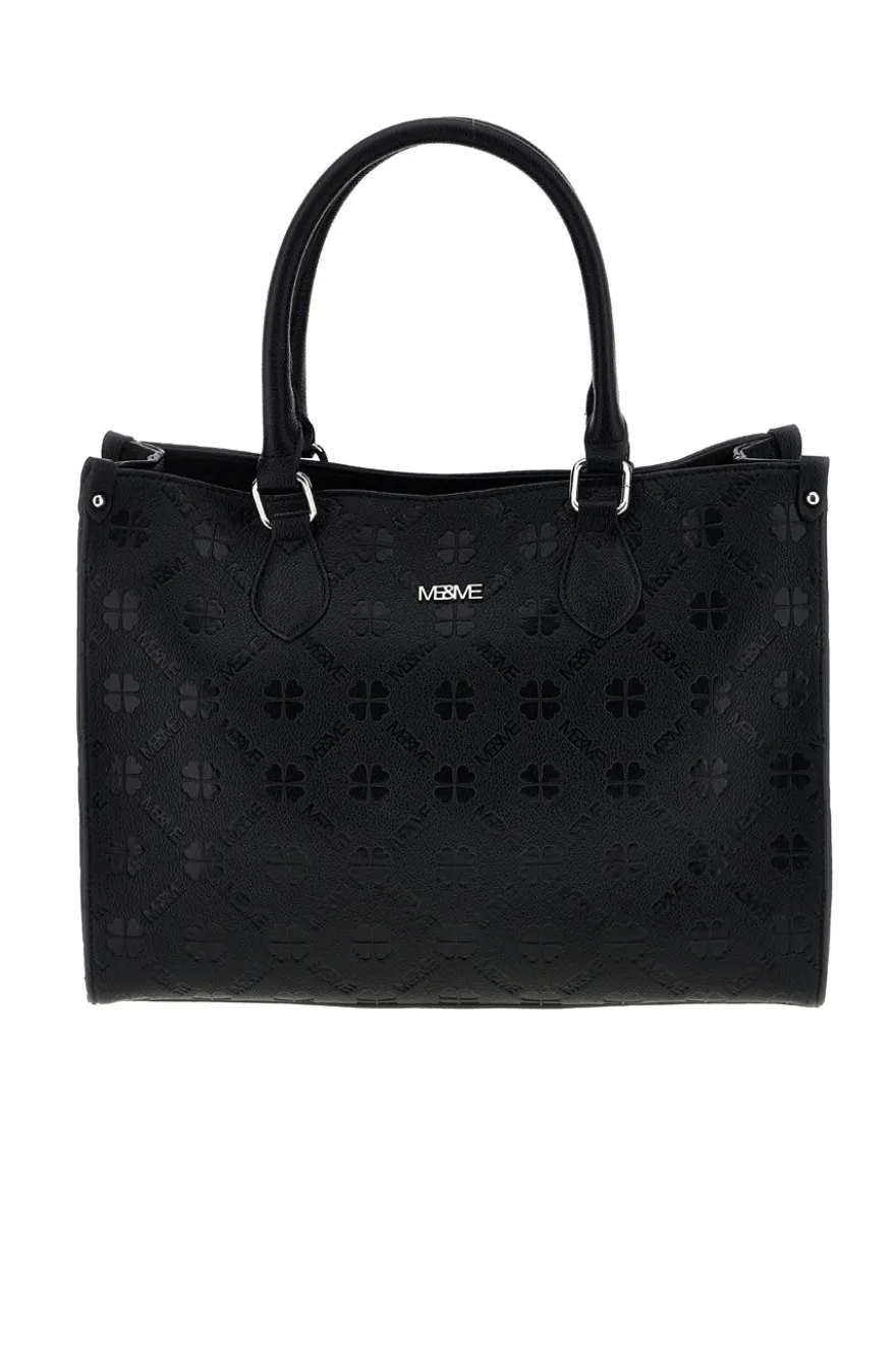 Borsa nera a mano con tracolla Me & me 20499