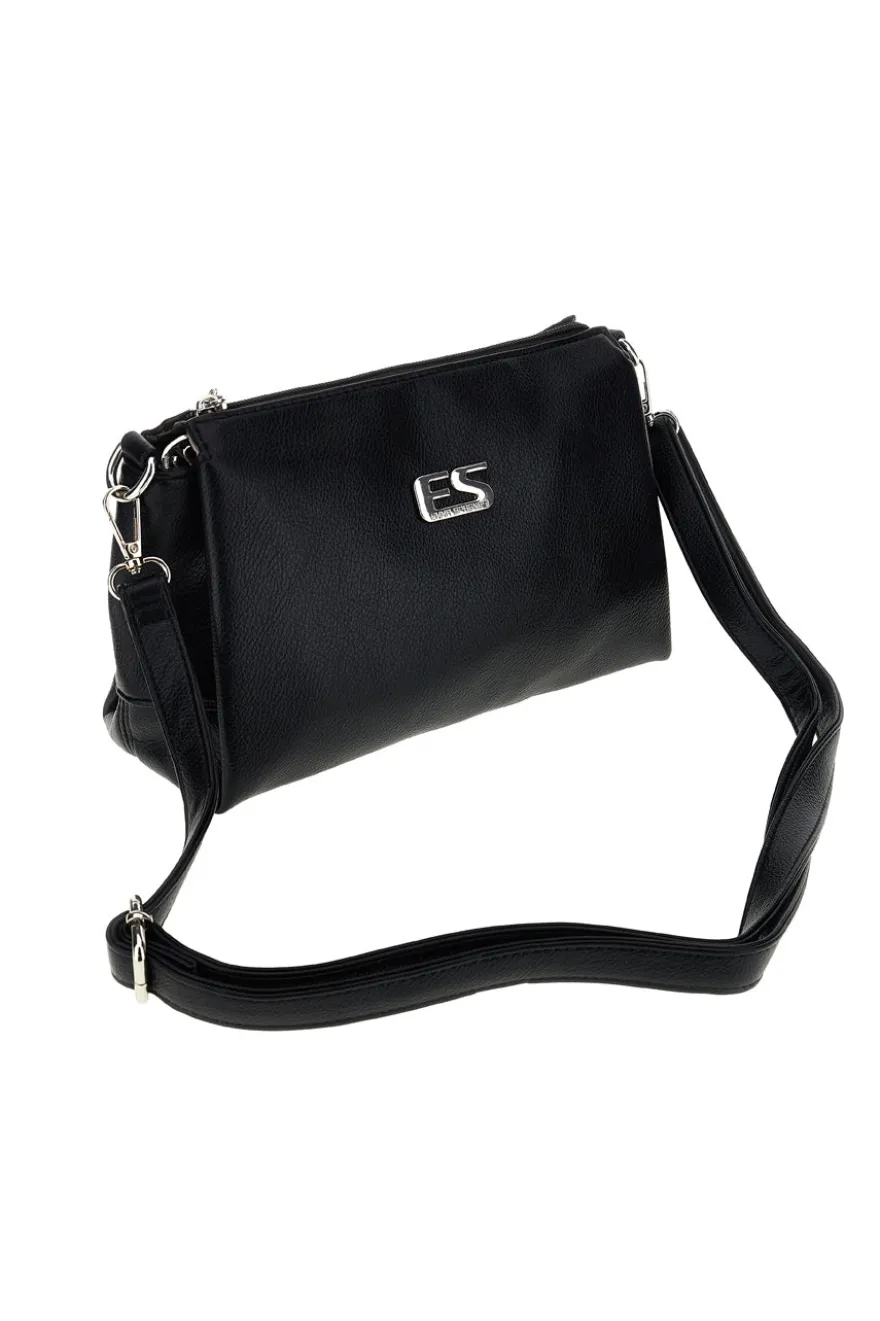 Borsa nera a tracolla compatta Emma spagnesi PU1461