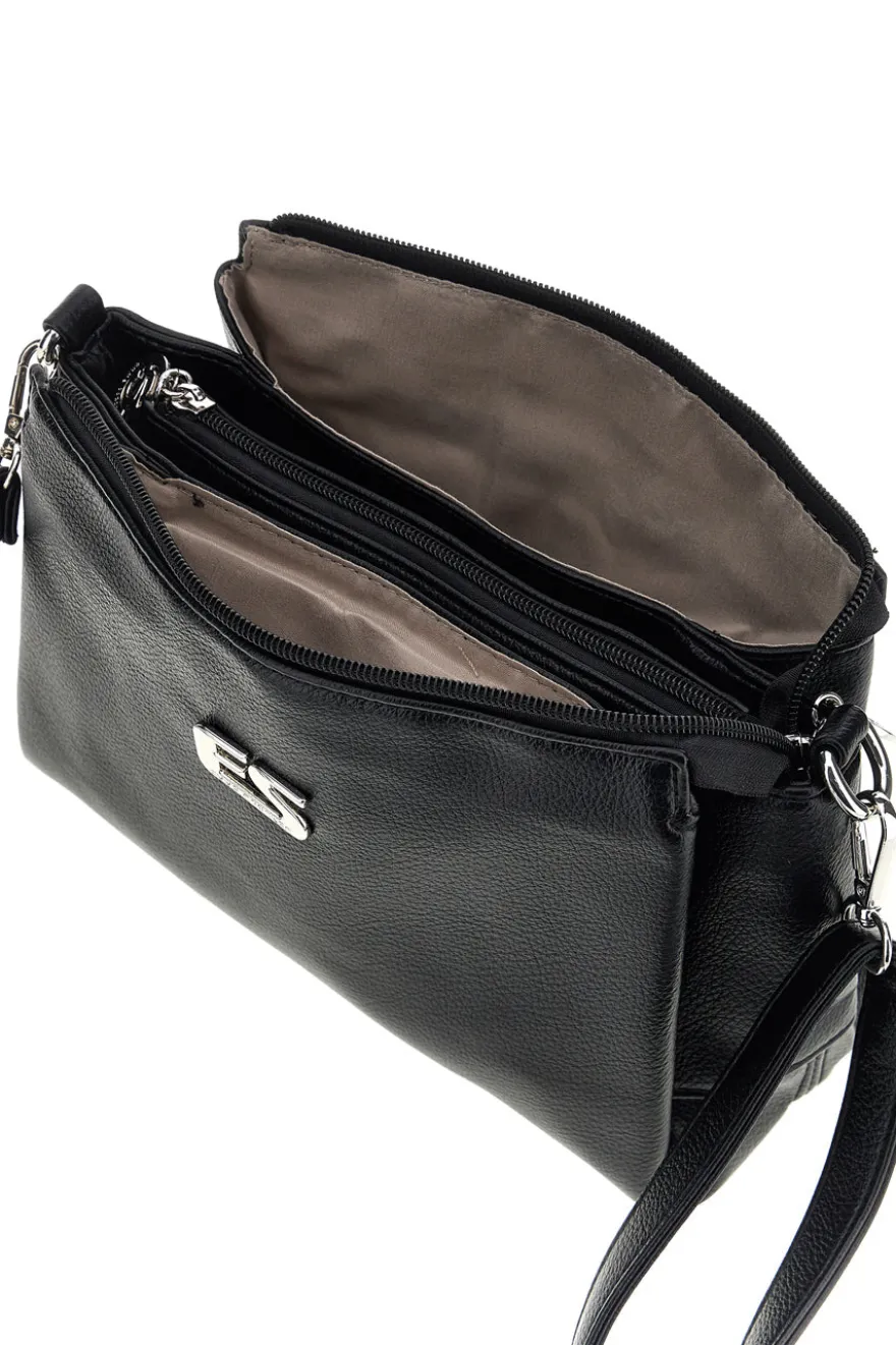 Borsa nera a tracolla compatta Emma spagnesi PU1461