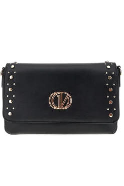 Borsa nera borchie e tracolla Guido vietri K30,376,B016