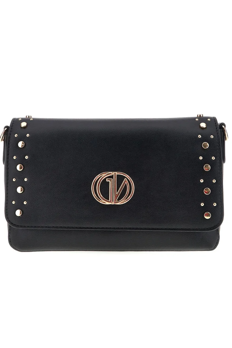 Borsa nera borchie e tracolla Guido vietri K30,376,B016