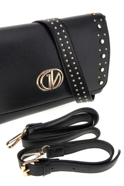 Borsa nera borchie e tracolla Guido vietri K30,376,B016