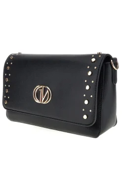 Borsa nera borchie e tracolla Guido vietri K30,376,B016