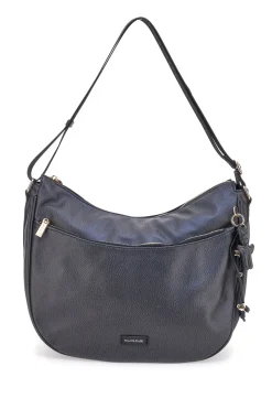 Borsa nera con charm e zip dorate Naj-Oleari 61329/BOBA13