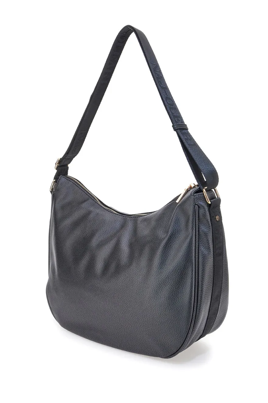 Borsa nera con charm e zip dorate Naj-Oleari 61329/BOBA13