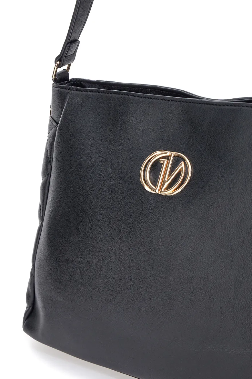 Borsa nera con dettagli trapuntati Guido Vietri K30,369,B015