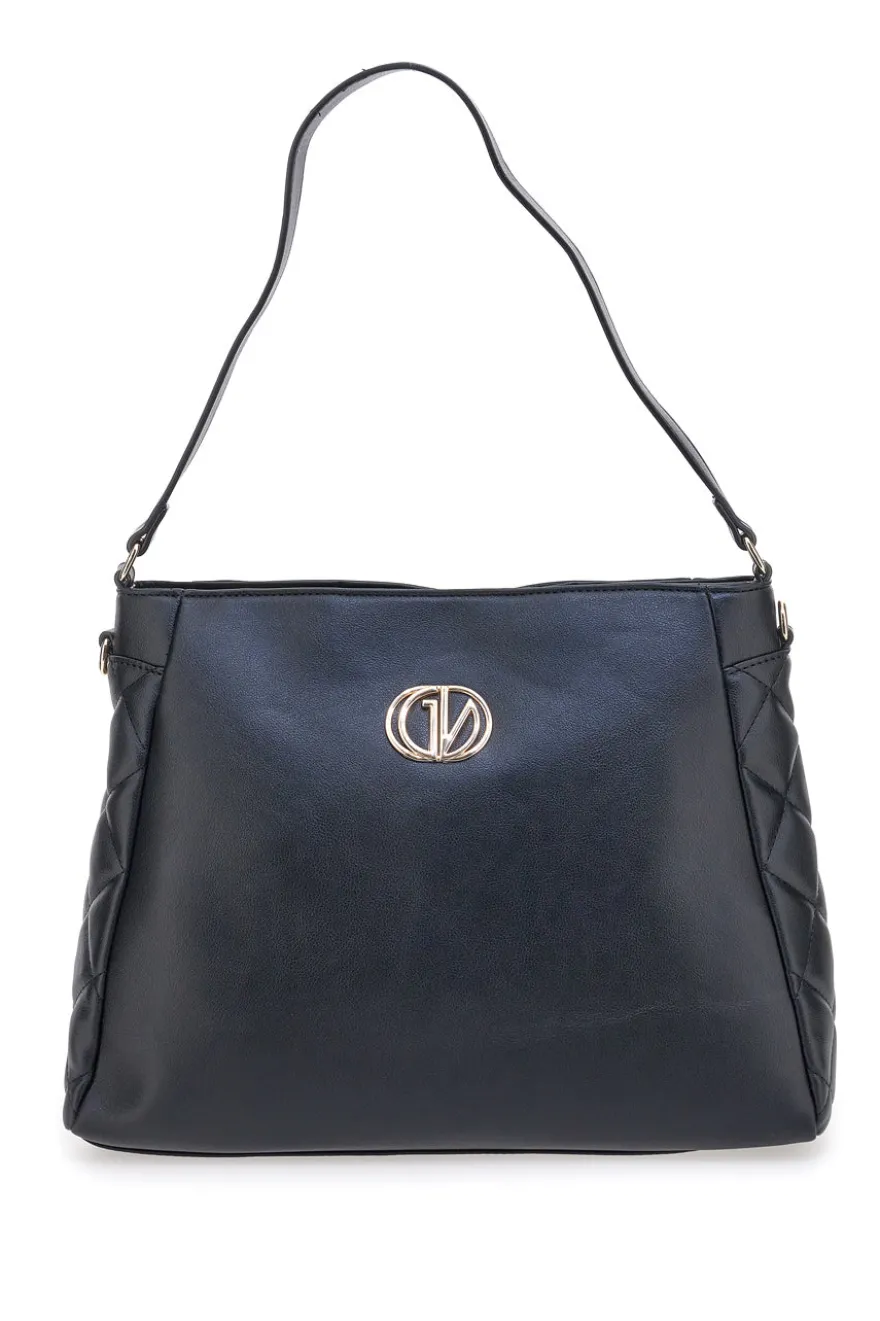 Borsa nera con dettagli trapuntati Guido Vietri K30,369,B015