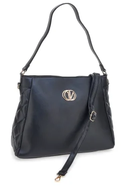 Borsa nera con dettagli trapuntati Guido Vietri K30,369,B015