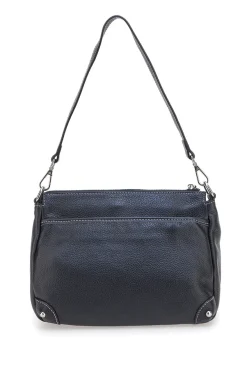 Borsa nera con manico corto e tracolla inclusi First Lady SL 18852