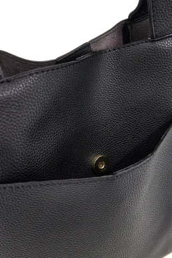 Borsa nera con patta e manici Prima riga BAGPITT002-B