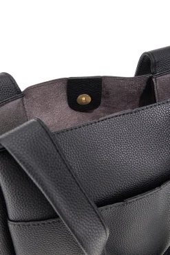 Borsa nera con patta e manici Prima riga BAGPITT002-B