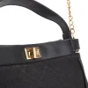 Borsa nera con tracolla con catenella Lancetti Seyla