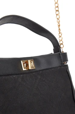Borsa nera con tracolla con catenella Lancetti Seyla