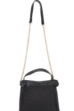 Borsa nera con tracolla con catenella Lancetti Seyla