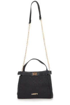 Borsa nera con tracolla con catenella Lancetti Seyla