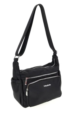 Borsa nera con zip multiple e tracolla regolabile Me & me spa 8059
