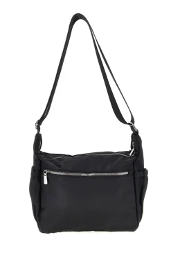 Borsa nera con zip multiple e tracolla regolabile Me & me spa 8059