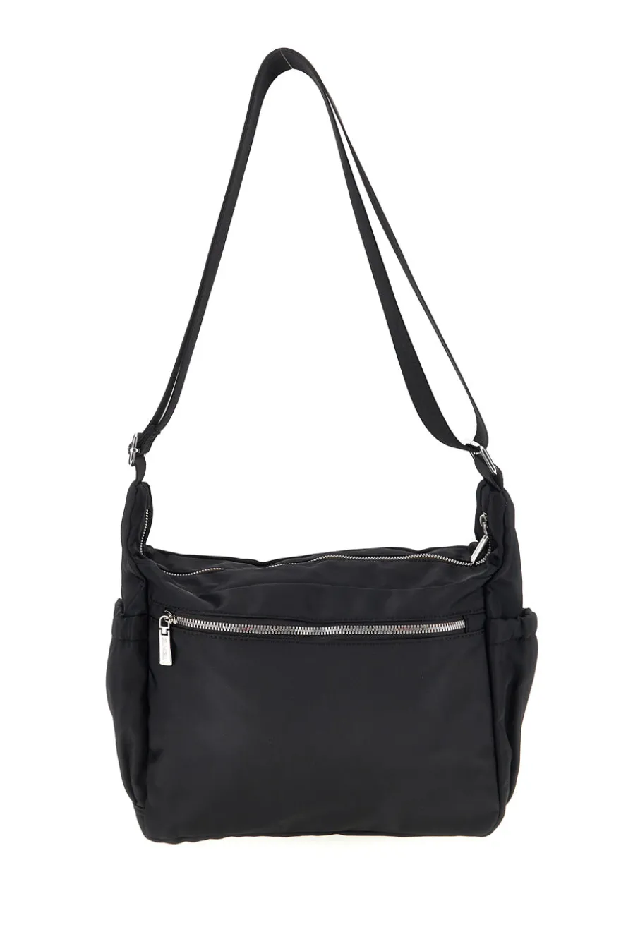 Borsa nera con zip multiple e tracolla regolabile Me & me spa 8059