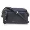Borsa nera in vera pelle con tracolla e tasche interne First Lady SL 99138